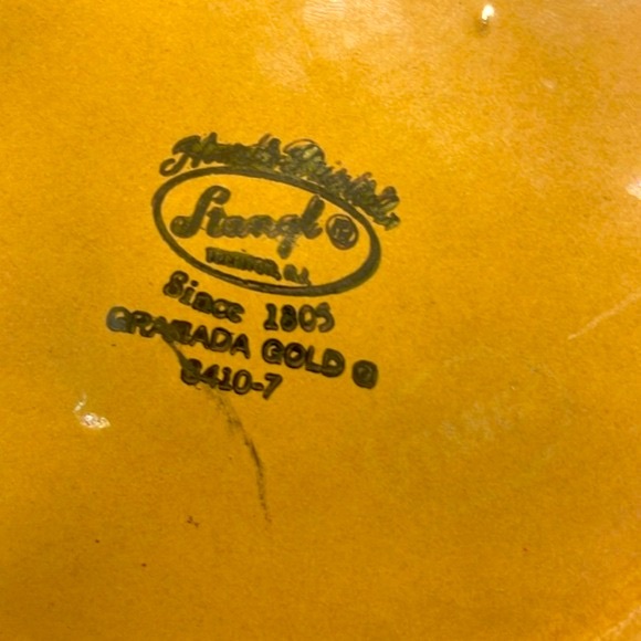 Stangl Art Pottery Hand Painted Granada Gold Ruffled Fruit Bowl 9” Vintage EUC - Picture 8 of 12